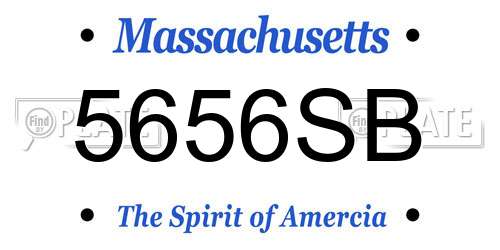5656SB Massachusetts License Plate