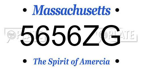 5656ZG Massachusetts License Plate