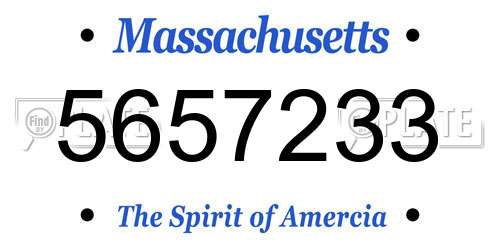 5657233 Massachusetts License Plate