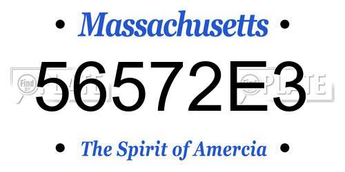 56572E3 Massachusetts License Plate