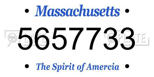 5657733 Massachusetts License Plate