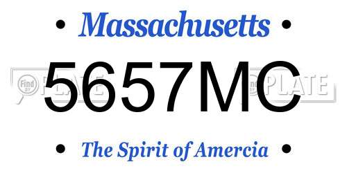 5657MC Massachusetts License Plate