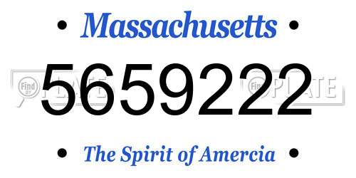 5659222 Massachusetts License Plate