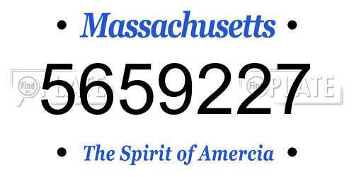 5659227 Massachusetts License Plate