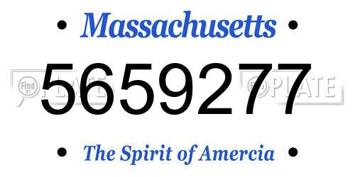 5659277 Massachusetts License Plate