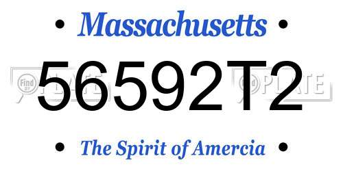 56592T2 Massachusetts License Plate