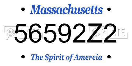 56592Z2 Massachusetts License Plate