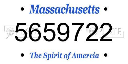 5659722 Massachusetts License Plate