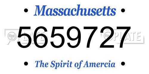 5659727 Massachusetts License Plate