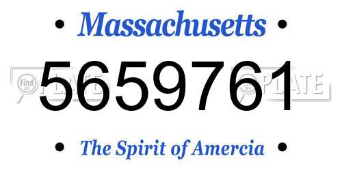 5659761 Massachusetts License Plate