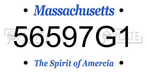 56597G1 Massachusetts License Plate