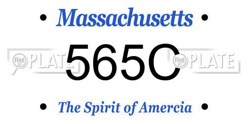 565C Massachusetts License Plate