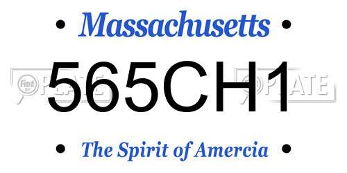565CH1 Massachusetts License Plate