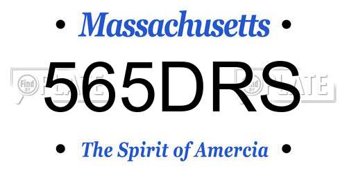 565DRS Massachusetts License Plate