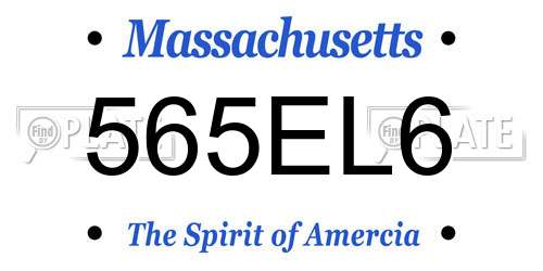 565EL6 Massachusetts License Plate