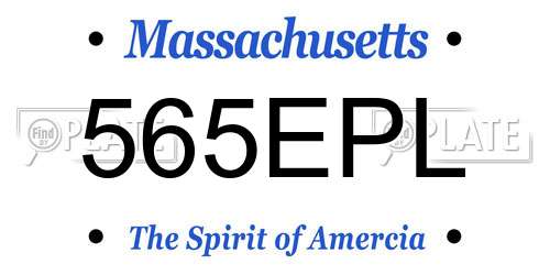 565EPL Massachusetts License Plate
