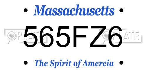 565FZ6 Massachusetts License Plate