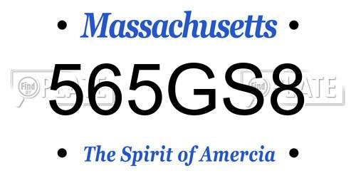 565GS8 Massachusetts License Plate
