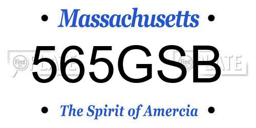 565GSB Massachusetts License Plate