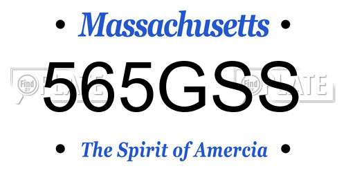 565GSS Massachusetts License Plate