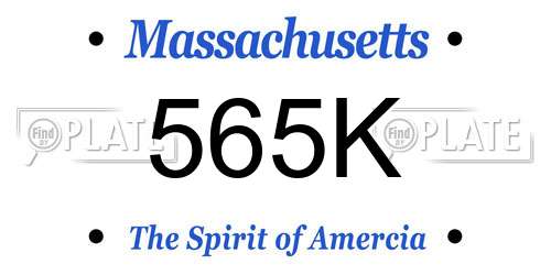 565K Massachusetts License Plate