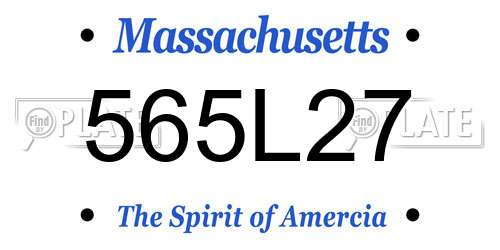 565L27 Massachusetts License Plate
