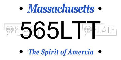 565LTT Massachusetts License Plate