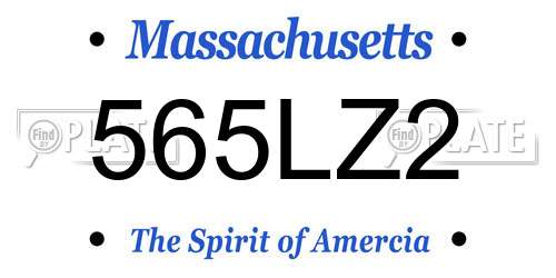 565LZ2 Massachusetts License Plate