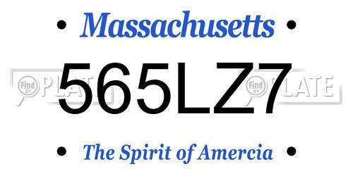 565LZ7 Massachusetts License Plate