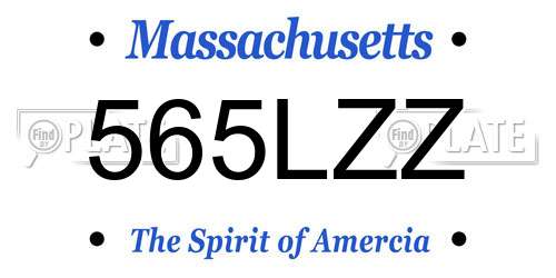 565LZZ Massachusetts License Plate