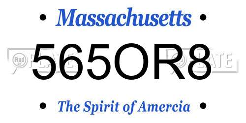 565OR8 Massachusetts License Plate