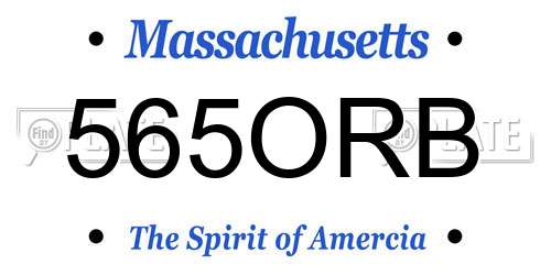 565ORB Massachusetts License Plate