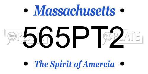 565PT2 Massachusetts License Plate