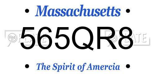 565QR8 Massachusetts License Plate