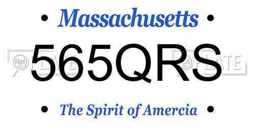 565QRS Massachusetts License Plate