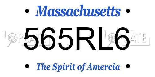 565RL6 Massachusetts License Plate