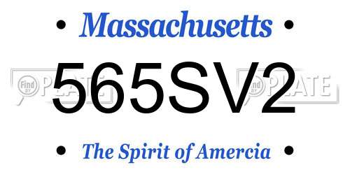 565SV2 Massachusetts License Plate