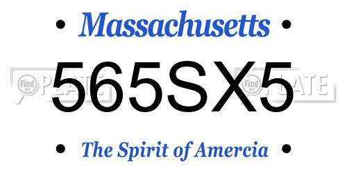 565SX5 Massachusetts License Plate