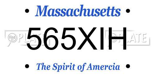 565XIH Massachusetts License Plate