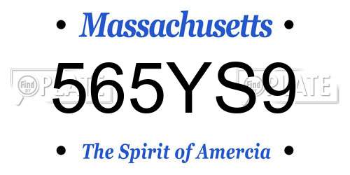 565YS9 Massachusetts License Plate