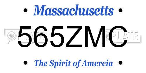 565ZMC Massachusetts License Plate