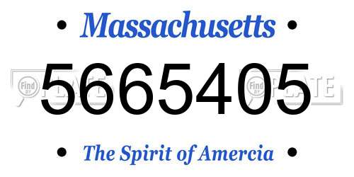 5665405 Massachusetts License Plate