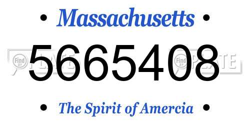 5665408 Massachusetts License Plate