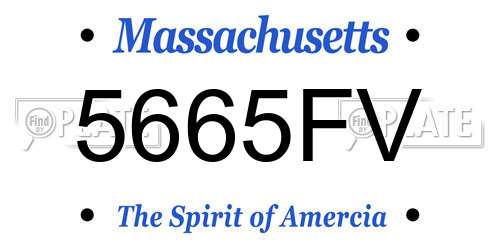 5665FV Massachusetts License Plate