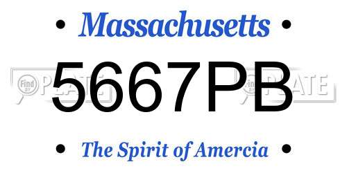 5667PB Massachusetts License Plate
