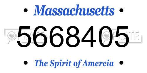 5668405 Massachusetts License Plate