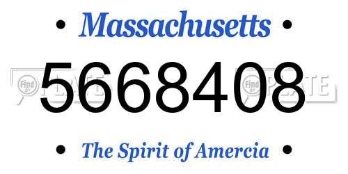 5668408 Massachusetts License Plate