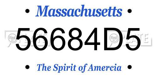 56684D5 Massachusetts License Plate