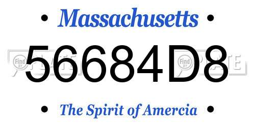 56684D8 Massachusetts License Plate