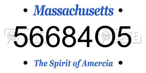 56684O5 Massachusetts License Plate